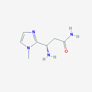 molecular formula C7H12N4O B13072674 (3S)-3-Amino-3-(1-methyl-1H-imidazol-2-yl)propanamide 