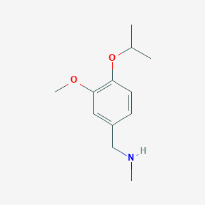 molecular formula C12H19NO2 B13072677 {[3-Methoxy-4-(propan-2-yloxy)phenyl]methyl}(methyl)amine 