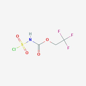 molecular formula C3H3ClF3NO4S B13072682 2,2,2-trifluoroethyl N-(chlorosulfonyl)carbamate 