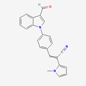 molecular formula C23H17N3O B1307269 (Z)-3-[4-(3-formyl-1H-indol-1-yl)phenyl]-2-(1-methyl-1H-pyrrol-2-yl)-2-propenenitrile 
