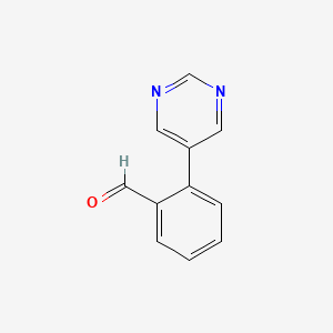molecular formula C11H8N2O B1307271 2-(嘧啶-5-基)苯甲醛 CAS No. 640769-71-7