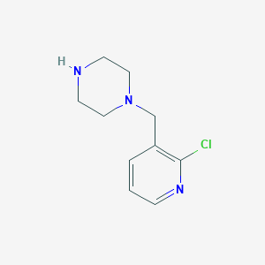 molecular formula C10H14ClN3 B13072752 1-[(2-Chloropyridin-3-yl)methyl]piperazine CAS No. 1211584-41-6