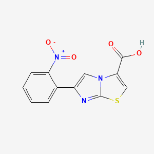 molecular formula C12H7N3O4S B13072791 6-(2-Nitrophenyl)imidazo[2,1-b]thiazole-3-carboxylic acid CAS No. 912770-13-9