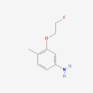 molecular formula C9H12FNO B13072795 3-(2-Fluoroethoxy)-4-methylaniline 