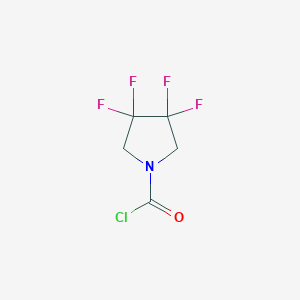 molecular formula C5H4ClF4NO B13072797 3,3,4,4-Tetrafluoropyrrolidine-1-carbonyl chloride 