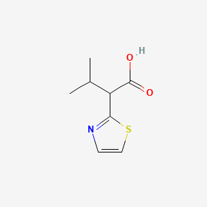 molecular formula C8H11NO2S B13072814 3-Methyl-2-(1,3-thiazol-2-yl)butanoic acid 