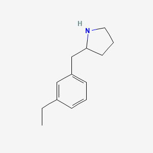 molecular formula C13H19N B13072817 2-[(3-Ethylphenyl)methyl]pyrrolidine 