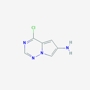 molecular formula C6H5ClN4 B13072823 4-Chloropyrrolo[2,1-f][1,2,4]triazin-6-amine 