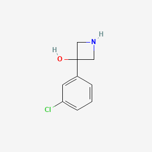 molecular formula C9H10ClNO B13072854 3-(3-Chlorophenyl)azetidin-3-ol 