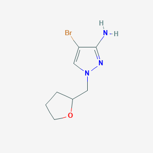 molecular formula C8H12BrN3O B13072857 4-Bromo-1-(oxolan-2-ylmethyl)-1H-pyrazol-3-amine 