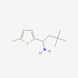 molecular formula C11H19NS B13072858 3,3-Dimethyl-1-(5-methylthiophen-2-yl)butan-1-amine 