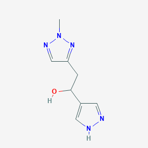 molecular formula C8H11N5O B13072872 2-(2-Methyl-2H-1,2,3-triazol-4-yl)-1-(1H-pyrazol-4-yl)ethan-1-ol 