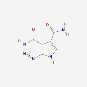 molecular formula C6H5N5O2 B13072883 4-Oxo-4,7-dihydro-3H-pyrrolo[2,3-d][1,2,3]triazine-5-carboxamide 