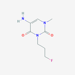 molecular formula C8H12FN3O2 B13072884 5-Amino-3-(3-fluoropropyl)-1-methyl-1,2,3,4-tetrahydropyrimidine-2,4-dion+ 