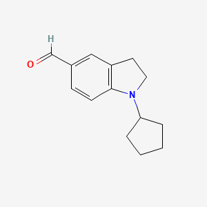 molecular formula C14H17NO B1307289 1-环戊基-2,3-二氢-1H-吲哚-5-甲醛 CAS No. 876716-80-2