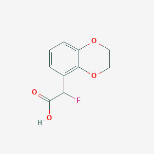 molecular formula C10H9FO4 B13072895 2-(2,3-Dihydro-1,4-benzodioxin-5-yl)-2-fluoroacetic acid 