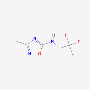 molecular formula C5H6F3N3O B13072905 3-Methyl-N-(2,2,2-trifluoroethyl)-1,2,4-oxadiazol-5-amine 