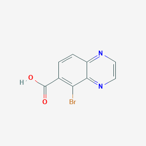 molecular formula C9H5BrN2O2 B13072911 5-Bromoquinoxaline-6-carboxylic acid 