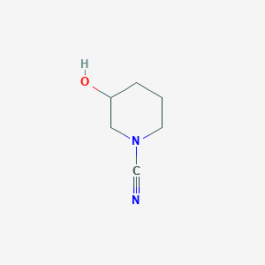 molecular formula C6H10N2O B13072934 3-Hydroxypiperidine-1-carbonitrile 