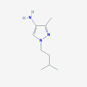 molecular formula C9H17N3 B13072974 3-methyl-1-(3-methylbutyl)-1H-pyrazol-4-amine 