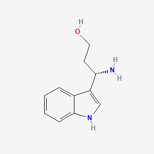 molecular formula C11H14N2O B13072976 (3S)-3-Amino-3-(1H-indol-3-YL)propan-1-OL 