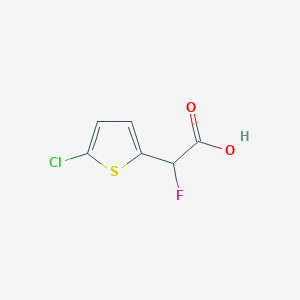 molecular formula C6H4ClFO2S B13072979 2-(5-Chlorothiophen-2-yl)-2-fluoroacetic acid 