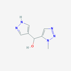 molecular formula C7H9N5O B13072981 (1-methyl-1H-1,2,3-triazol-5-yl)(1H-pyrazol-4-yl)methanol 