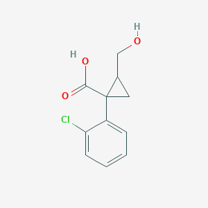 molecular formula C11H11ClO3 B13073014 1-(2-Chlorophenyl)-2-(hydroxymethyl)cyclopropane-1-carboxylic acid 