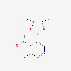 molecular formula C13H18BNO3 B13073022 4-Pyridinecarboxaldehyde, 3-methyl-5-(4,4,5,5-tetramethyl-1,3,2-dioxaborolan-2-yl)- 