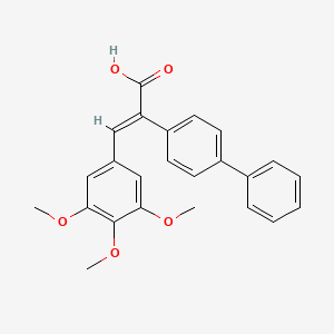 molecular formula C24H22O5 B13073074 2-(4-phenylphenyl)-3-(3,4,5-trimethoxyphenyl)prop-2-enoic Acid 