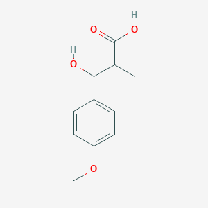 molecular formula C11H14O4 B13073075 3-Hydroxy-3-(4-methoxyphenyl)-2-methylpropanoic acid 