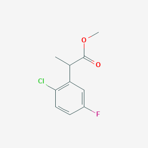 molecular formula C10H10ClFO2 B13073083 Methyl 2-(2-chloro-5-fluorophenyl)propanoate 