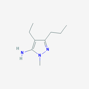 molecular formula C9H17N3 B13073107 4-Ethyl-1-methyl-3-propyl-1H-pyrazol-5-amine 