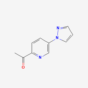 molecular formula C10H9N3O B13073139 1-[5-(1H-Pyrazol-1-yl)pyridin-2-yl]ethan-1-one 