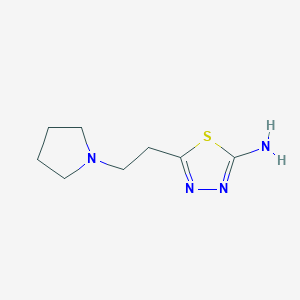 molecular formula C8H14N4S B1307316 5-(2-Pyrrolidin-1-yl-ethyl)-[1,3,4]thiadiazol-2-ylamine CAS No. 14069-13-7