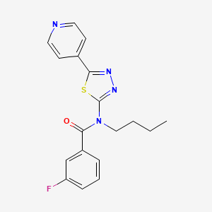 molecular formula C18H17FN4OS B1307317 N-Butyl-3-fluoro-N-(5-pyridin-4-yl-[1,3,4]-thiadiazol-2-yl)-benzamide CAS No. 834892-59-0
