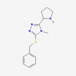 molecular formula C14H18N4S B1307318 3-Benzylsulfanyl-4-methyl-5-pyrrolidin-2-yl-4H-[1,2,4]triazole CAS No. 439605-58-0