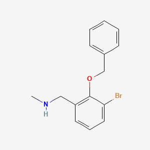 molecular formula C15H16BrNO B13073207 {[2-(Benzyloxy)-3-bromophenyl]methyl}(methyl)amine 