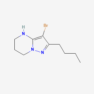 molecular formula C10H16BrN3 B13073216 3-Bromo-2-butyl-4H,5H,6H,7H-pyrazolo[1,5-a]pyrimidine 