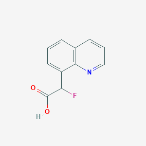 molecular formula C11H8FNO2 B13073227 2-Fluoro-2-(quinolin-8-yl)acetic acid 