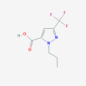 molecular formula C8H9F3N2O2 B13073231 1-Propyl-3-(trifluoromethyl)-1H-pyrazole-5-carboxylic acid 