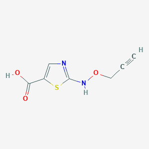 molecular formula C7H6N2O3S B13073233 2-[(Prop-2-yn-1-yloxy)amino]-1,3-thiazole-5-carboxylic acid 