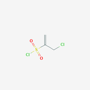 molecular formula C3H4Cl2O2S B13073247 3-Chloroprop-1-ene-2-sulfonyl chloride 