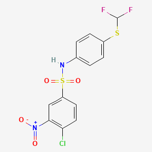 4-chloro-N-{4-[(difluoromethyl)sulfanyl]phenyl}-3-nitrobenzene-1-sulfonamide