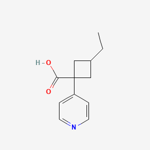 3-Ethyl-1-(pyridin-4-yl)cyclobutane-1-carboxylic acid