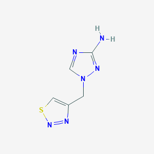 molecular formula C5H6N6S B13073288 1-[(1,2,3-Thiadiazol-4-yl)methyl]-1H-1,2,4-triazol-3-amine 