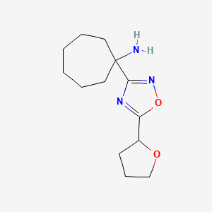 1-[5-(Oxolan-2-yl)-1,2,4-oxadiazol-3-yl]cycloheptan-1-amine