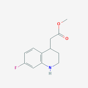 molecular formula C12H14FNO2 B13073336 Methyl 2-(7-fluoro-1,2,3,4-tetrahydroquinolin-4-yl)acetate 