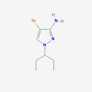 molecular formula C8H14BrN3 B13073349 4-Bromo-1-(pentan-3-YL)-1H-pyrazol-3-amine 