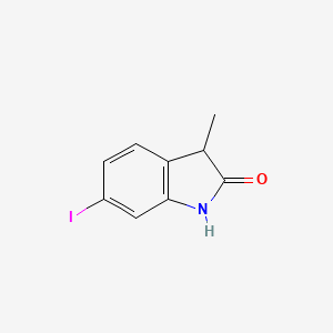 molecular formula C9H8INO B13073359 6-Iodo-3-methyl-1,3-dihydroindol-2-one 